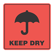 KEEP DRY Printed Label Black on Orange 99mm x 99mm  500 Labels Roll